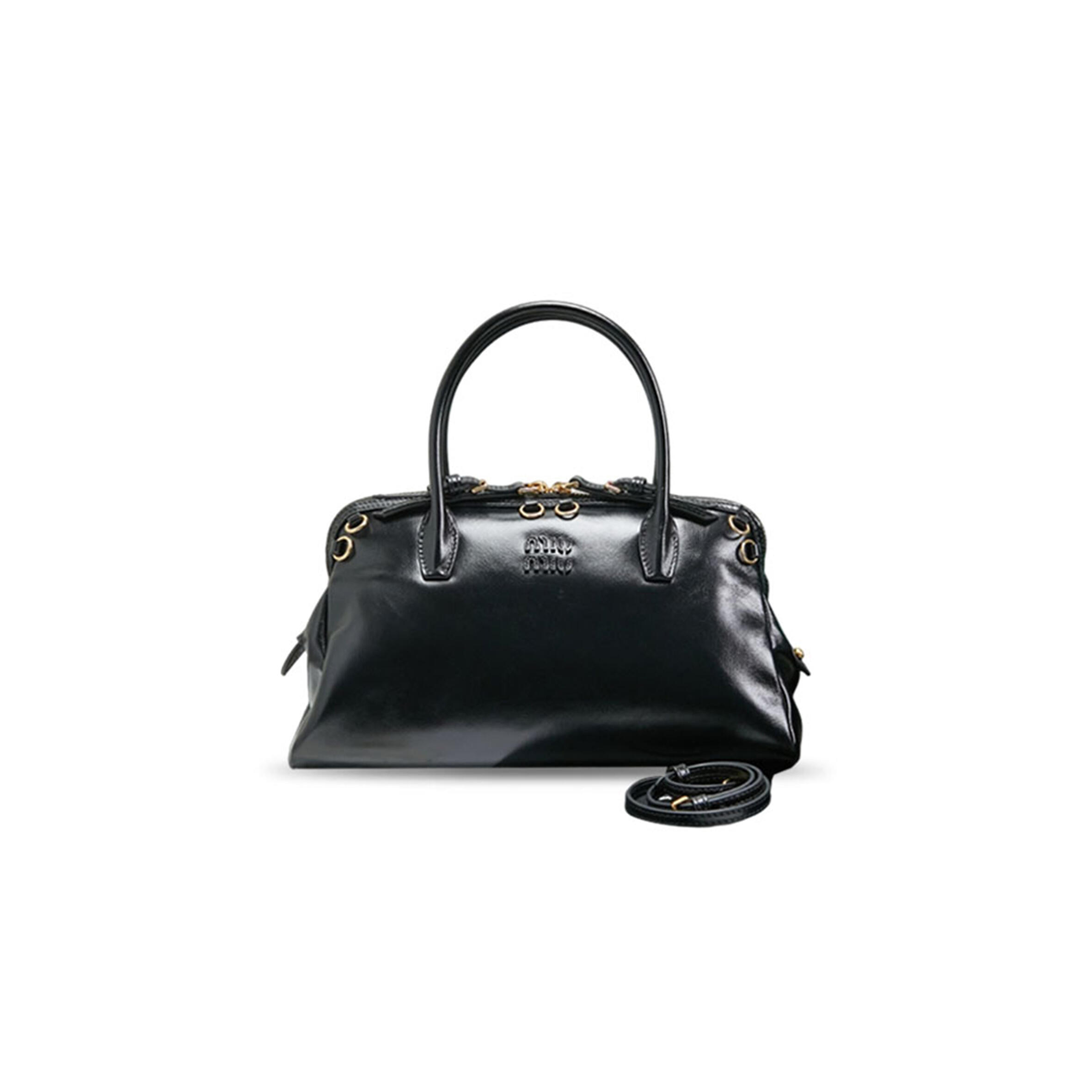 M1v M1v CAPRICE SHINY LEATHER HANDBAG 5BA303 (30*19*8cm)